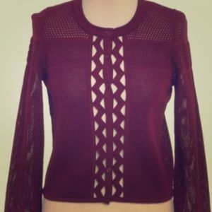 Sandro burgundy cardigan